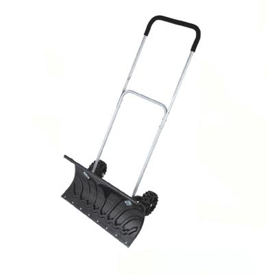 China 6' Rubber Wheel Snow Shovel, Heavy Duty Rolling Wheeled Snow Pusher for sale