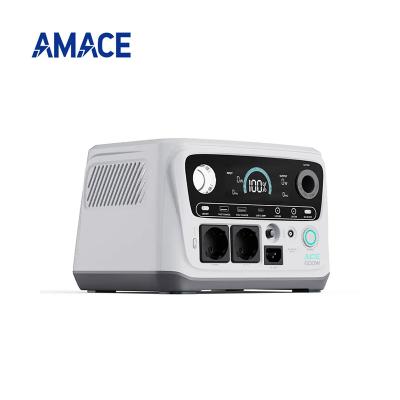 China Wireless Charging AMACE 409Wh solar energy storage battery 600w portable power portable power station lifepo4 for sale