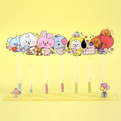 China Wholesale South Korea Idol Group Merch Kpop Landmark BT21 Transparent Acrylic Photo Prop for sale