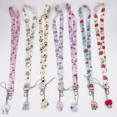 China Fan Collection Wholesale KPOP Idol Group Merch Cartoon Cute BT21 Lanyard Neck Strap Phone for sale