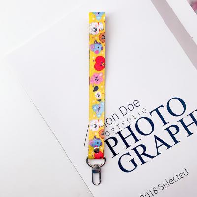 China Fan Collection Wholesale KPOP Idol Group Merch Cartoon Cute Laser BT21 Name Bar Phone Lanyard for sale