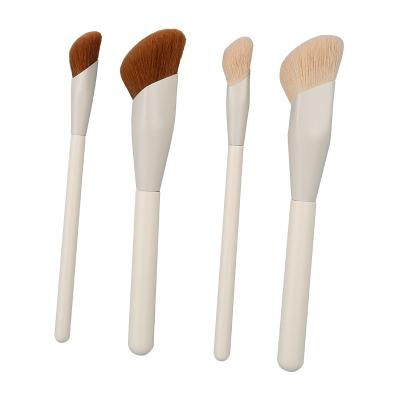 China HCS 1PC Durable High Quality Oblique Head Liquid Foundation Brushes Professional Wooden Handle Makeup Brushes Beauty Make Up Tools for sale