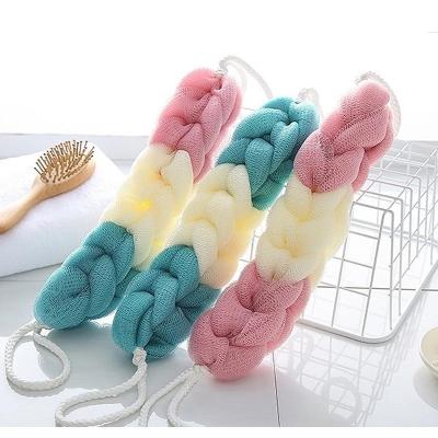 China New Eco-Friendly HCS Men/Women Bath Sponge Towel Rub Strip Brush Pull Back Strip Rub Back Belt Bathroom Tools Body Cleaner Mesh Shower Wash Sponge for sale