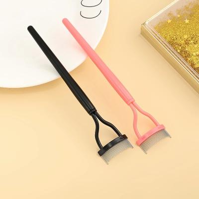 Cina Portable HCS Lash Separator Foldable Mascara Curl Beauty Makeup Cosmetic New Eyelash Curler Metal Eyelash Comb Brush Eco-friendly Pink Black in vendita