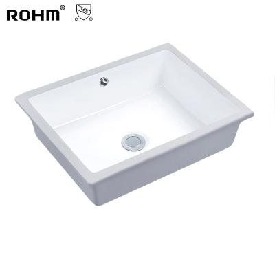 China CUS1808 Eco-friendly Stocked Modern Ceramic Sanitary Sink Ware Hand Sink Bathroom Under Counter Sinks en venta