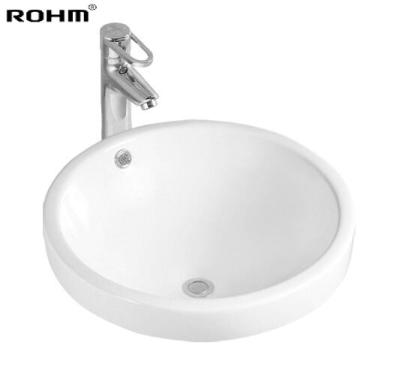 China LM-018 Eco-Friendly Above Counter Basin Cabinet Set Semi Round Basin Bathroom Sink Ceramic Wash Basin zu verkaufen