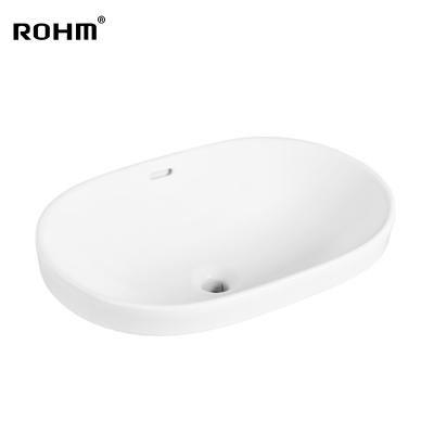 China LM608 Eco - Friendly Stocked Above Counter Basin Ceramic Oval Wash Basin Hand Wash Basin Bathroom Sink zu verkaufen