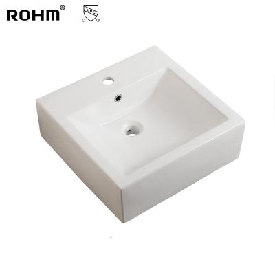 Chine Eco-Friendly Art Basin Small Size Rectangular Bathroom Hand Stocked White Ceramic Wash Basin LM525 à vendre