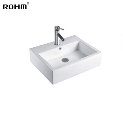 Chine Art Basin Modern Rectangular Bathroom Hand Wash Basin White Ceramic Sink Eco-friendly Luxury Stocked Basin LM271 à vendre