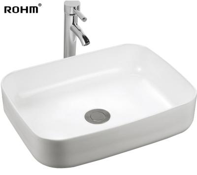 Chine Eco-friendly LM323 Art Wash Basin White Ceramic Lavatory Bathroom Sink Stocked à vendre