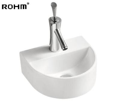 Китай Eco-friendly LM-115 Small Ceramic Basin Bathroom Sink Wall Sink Basin Wall-hung Small Bathroom продается