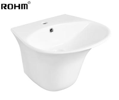 Китай R-WH007 Eco-friendly Wall-hung Vanity Water Basin Porcelain Sink Wall Sink Modern Basin Basins Wash Bathroom продается