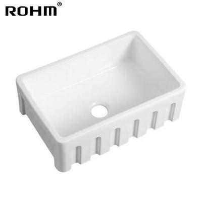 Κίνα F2421 Undermount Kitchen Sink Eco-friendly Farmhouse Go Down Ceramic Kitchen Sink Handmade Ceramic Wash Basin προς πώληση