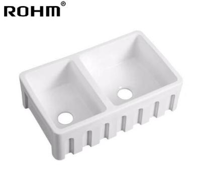 China F2422 Kitchen Sink Handmade Kitchen Double Sink Eco-friendly Ceramic Bowl Under Modern Kitchen Sink Farmhouse zu verkaufen