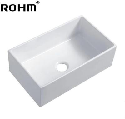 中国 Eco-friendly FC-3018 30 inch White Handmade Ceramic Farmhouse Sink Kitchen Sink Kitchen Farmhouse Sinks 販売のため