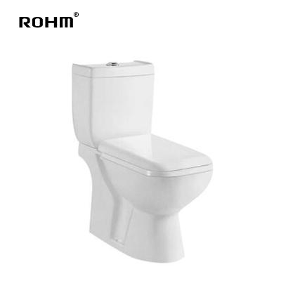 Cina Two-Pieces Toiletries Floor Standing Toilet Sanitary Hotel Bathroom Wash Down Stored Eco-friendly R-T027 Ceramic in vendita