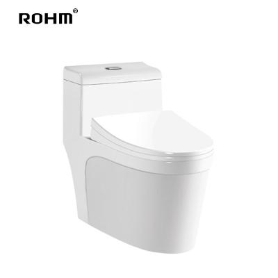 Cina R-T019 2D Siphonic Vortex Toiletries Modern Design Sanitary Eco-friendly Stocked Ceramic Bathroom High Quality Toilet in vendita