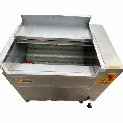 China Industrial Commercial Catering Sweet Potato Cassava Joint Peeler Machine with 8 Brushes for 500-800 kg/h Hour Capacity Washing and Peeling Machine for sale