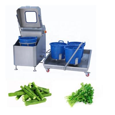 China Snack Plant PLC Control Leaf Vegetable CE Certified Dewatering Machine With Food Grade Basket 250kg/h Capacity Vegetable Spinner for sale