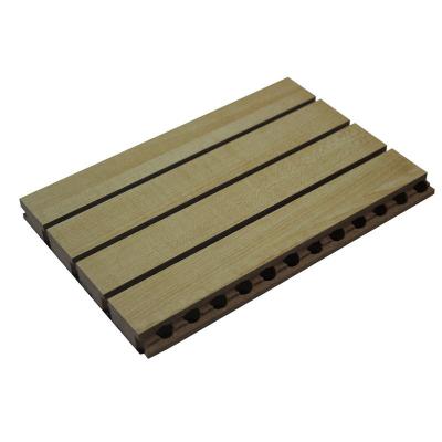 China Factory Price Fireproof Grooved MDF Board Wooden Look Grooved Acoustic Panel for sale