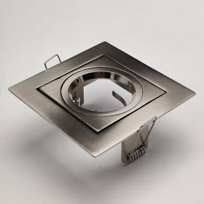 China Modern Manufacturer Cheap Aluminum Square Double Rings Adjusted Led Ceiling GU10 Recessed Downlight Housing for sale