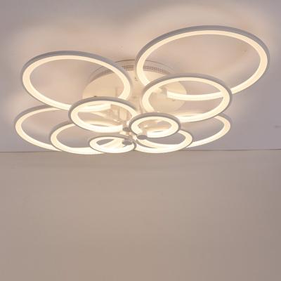 China Modern Aluminum Ring Hanging LED Pendant Lights Chandelier Decoration Acrylic Led Pendant Lamp for sale