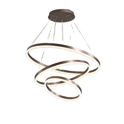 China Led Chandelier LED Pendant Lights Modern Decoration Ring Hanging Aluminum Acrylic Led Pendant Lamp for sale