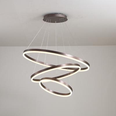 China Led Chandelier Round Pendant Fixtures Acrylic Led Ceiling Lamp For Kitchen Living Room Dimming Led Hanging Lamp for sale