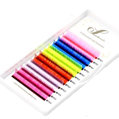 China natural soft & Individual Russian Volume Lash Eyelash Strips Eyelashes Extensions Colored Silk Light Handmade Strands for sale