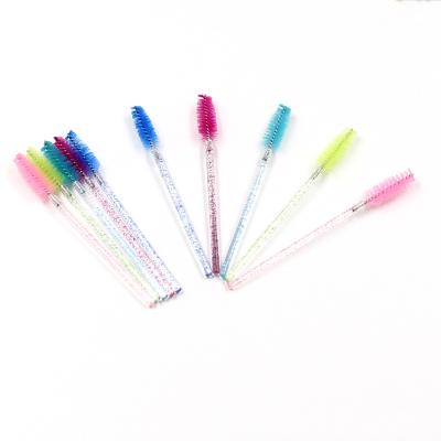 China natural soft & Multicolor Lash Brush Colorful Brow Comb Eyelash Extension Mascara Light Plastic Magic Wand Brush for sale