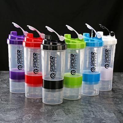 China 500ml Sport Viable Wholesale Eco-Friendly Plastic Shakers Bottle Protein Shaker For GYM With Logo Printing Customized for sale