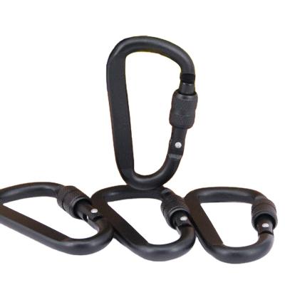 China Durable 7# D Locking Spring Mounting Ring Carabiner Hook Hot Selling High Quality Bulk Water Bottle Carabiner Clip With Lock for sale