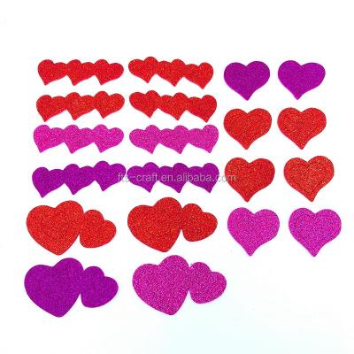 China Valentine Heart Glitter Foam Stickers and Glitter EVA Foam Stickers Decorative Sticker for sale