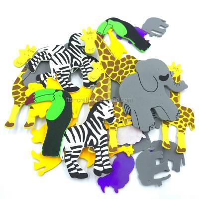 China Decorative Sticker Children Craft And DIY Wild Animal EVA Foam Decorative Printed Stickers for sale