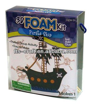 China 3D Foam Kits Pirate Ship Foam Craft Kits For Kids Activity Craft 1mm-80mm Foam for sale