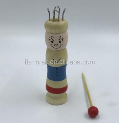 China Handcrafted Loom Handy Cord Loom Doll Maker DIY Yarn Wool Spool Knitter Braided Wooden Spool Knit Tool FTS18381 for sale