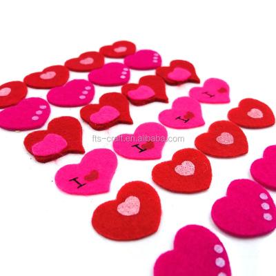 China Decorative Sticker Valentine 3D Felt Shapes Heart Felt Sticker for sale