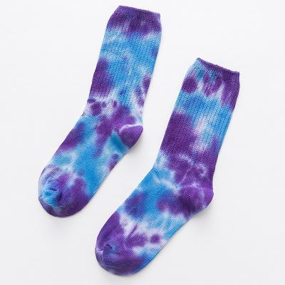 China Double-needle Breathable Funky Mixed Pile Medium Pattern Tube Socks Couples Cotton Socks for sale