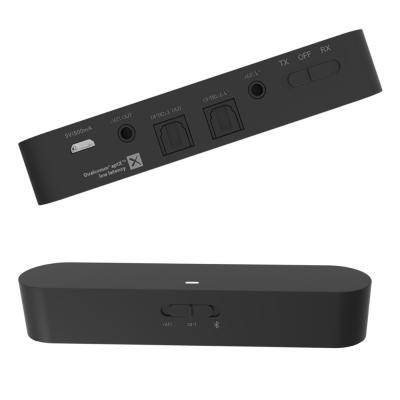 China Music Streaming TV Wireless Audio aptX Low Latency Transceiver with Optical Connector and AUX Connector. for sale