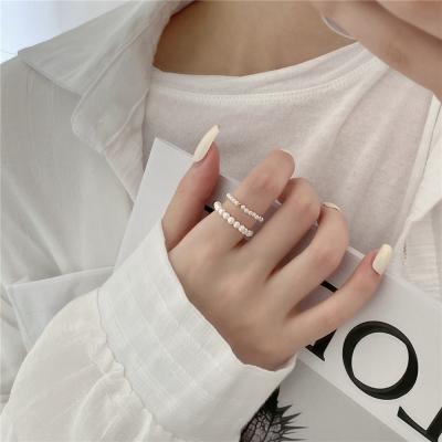 China Fashion Ring Vershal C063 European Ring High Quality Minimalist Freshwater Pearl Beaded Ring For Women for sale