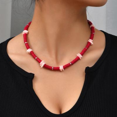 China FASHIONABLE Red Vershal L-013 Element Ocean Set Necklace Irregular Vintage Shell Pendant Necklace 2021 for sale