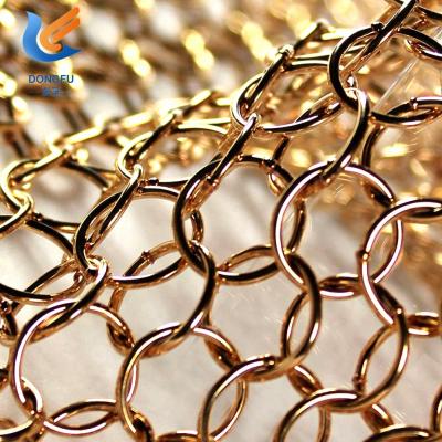 China Chainmail Ring Brass Chainmail Mesh For decorative for sale