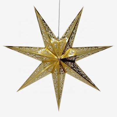 China People Art Wholesale Hot Sale Hollow Trailing Star Handmade Paper Light for Christmas Decoration for sale