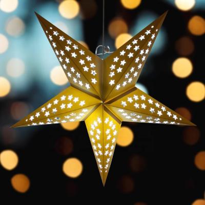 China 5points 7points 9points Multi Dots Wholesale Custom Colored Hollow-out Star Paper Lamps Hanging Lantern for Christmas Party Festival Decorations Ornaments for sale