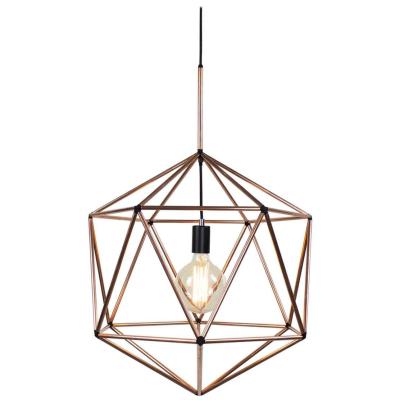 China Industrial Geometric Pendant Light Industrial Wire Wrought Iron Hanging Lamp for Livingroom Bedroom Kitchen Decor for sale