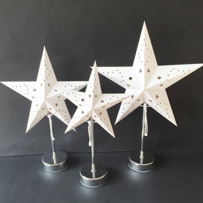 China Modern Festival Decorative Star Fancy Table Decorative Battery Operated Paper Lamp Customized for sale