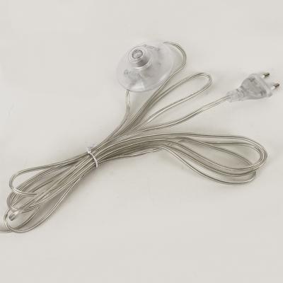 China Custom Home Appliance VDE 2*0.75 PVC 3.5 Meters Cable 2 Pin Plug Lamp Cable With 317 Switch Power Cord for sale