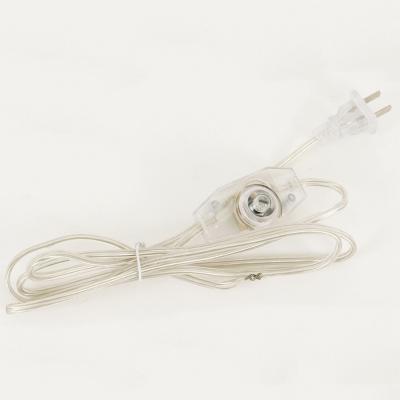 China Transparent Home Appliance PVC 1.8 Meter Flat Cable 2 Pin Plug Lamp Cable With Dimmer Switch Extension Cord for sale