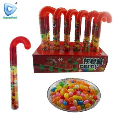 China Normal Christmas For Fruity Plastic Cane Jelly Bean Candy for sale