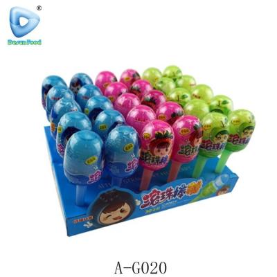 China Glucose rolling ball licking fruit liquid candy for sale